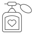 Perfume thin line icon. Aroma vector illustration isolated on white. Fragrance outline style design, designed for web