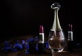 Perfume wiyh lipstick Royalty Free Stock Photo