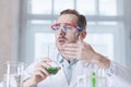 The perfumer in a lab Royalty Free Stock Photo