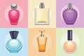 perfumes bottles six icons