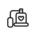 Perfumes with pheromone icon vector. Isolated contour symbol illustration
