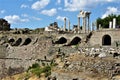 Ancient City and Ruins in Izmir during sunny day. Theater of Dionysus, Royalty Free Stock Photo