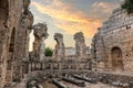 Perge ancient city archaeological site in Antalya, Turkey. Royalty Free Stock Photo
