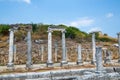 Perge, Colonnaded street and ruins of private houses on the sides. Greek colony from 7th century BC