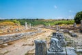 Perge, Colonnaded street and ruins of private houses on the sides. Greek colony from 7th century BC