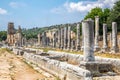 Perge, Colonnaded street and ruins of private houses on the sides. Greek colony from 7th century BC