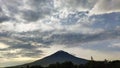 movement of clouds in the morning over Mount Cikuray Garut Indonesia