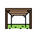 pergola backyard construction color icon vector illustration Royalty Free Stock Photo