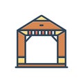 Color illustration icon for pergola, relaxation and restaurant Royalty Free Stock Photo
