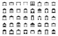 Pergola icons set simple vector. Gazebo park