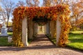 Pergola in private garden of Farmer palace in Alexandria park, Saint Petersburg, Russia Royalty Free Stock Photo