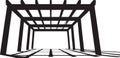 Pergola Silhouette Structure Construction on Transparent Backdrop Garden Architecture Vector Royalty Free Stock Photo