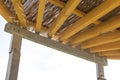 Pergola structures of metal and wood Royalty Free Stock Photo