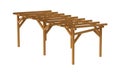 Pergola. Wood construction isolated on white background. Royalty Free Stock Photo