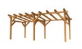 Pergola. Wood construction isolated on white background. Royalty Free Stock Photo