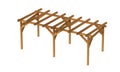 Pergola. Wood construction isolated on white background. Royalty Free Stock Photo