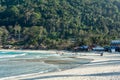 Beautiful beach view and boats in Perhentian Besar, Perhentian Island, Terengganu, Malaysia Royalty Free Stock Photo