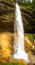The Pericnik slap or Pericnik Fall, Triglav National Park, Slovenia. It is a big waterfall that falls from the cascade.