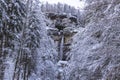 The Pericnik slap or Pericnik Waterfall in winter time, Slovenia
