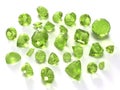 Peridot or chysolite gems Royalty Free Stock Photo