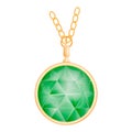 Peridot pendant mockup, realistic style Royalty Free Stock Photo