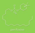 Perifosine investigational cancer drug molecule. Skeletal formula.