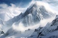 Perilous Massive avalanche mountains. Generate Ai Royalty Free Stock Photo