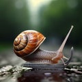 Perilous Path: A Brave Snail\'s Journey Across a Razor Blade
