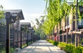 A perimeter security system around a private property with infrared sensors and alarms triggered by trespassers