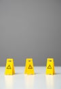 Perimeter warning signs. Be careful. No no zone. Royalty Free Stock Photo