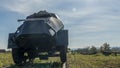 A period WW2 German armoured scout or command car. The car can drive on rails. Historical concept Royalty Free Stock Photo