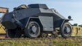 A period WW2 German armoured scout or command car. The car can drive on rails. Historical concept Royalty Free Stock Photo