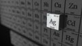 Periodic table concept with cubes. silver element selected. 3d illustration Royalty Free Stock Photo