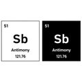 Periodic table element antimony sb atomic number 51 with atomic mass Royalty Free Stock Photo