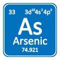 Periodic table element arsenic icon.