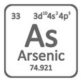 Periodic table element arsenic icon.