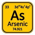 Periodic table element arsenic icon.