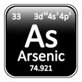 Periodic table element arsenic icon.