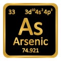 Periodic table element arsenic icon.