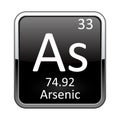 The periodic table element Arsenic. Vector illustration Royalty Free Stock Photo