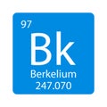 Periodic table element berkelium icon vector Royalty Free Stock Photo