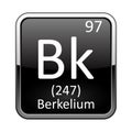 The periodic table element Berkelium. Vector illustration Royalty Free Stock Photo