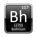 The periodic table element Bohrium. Vector illustration Royalty Free Stock Photo