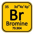 Periodic table element bromine icon.