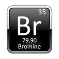 The periodic table element Bromine. Vector illustration Royalty Free Stock Photo