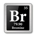 The periodic table element Bromine. Vector illustration Royalty Free Stock Photo