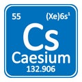 Periodic table element caesium icon.