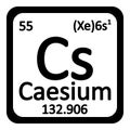 Periodic table element caesium icon.