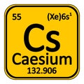 Periodic table element caesium icon.