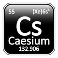 Periodic table element caesium icon.